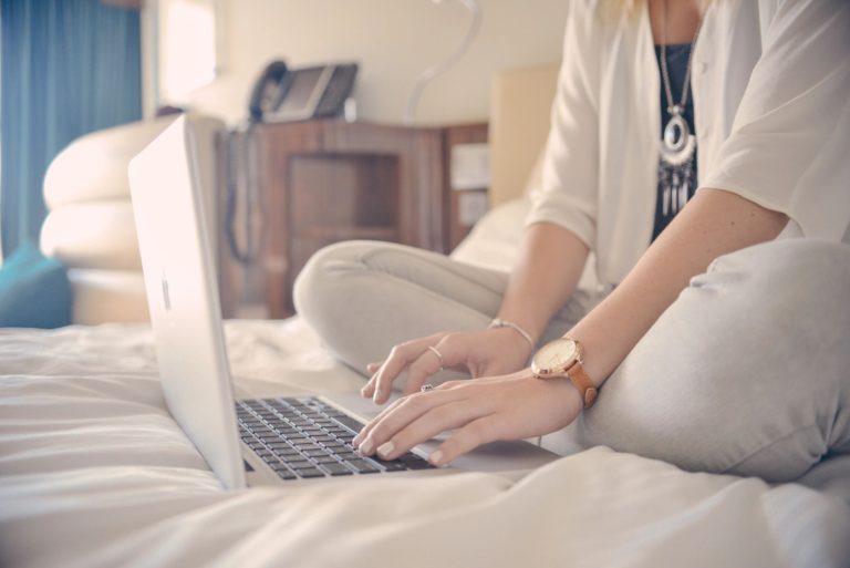 girl with a laptop